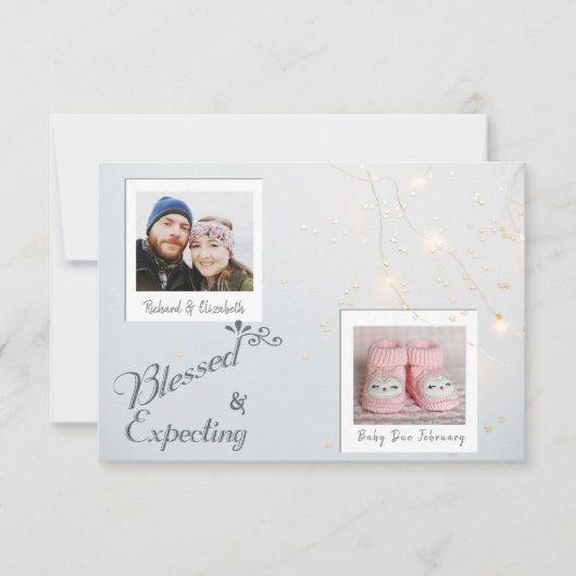 Noël Fête photo Grossesse Faire-part (Devant)