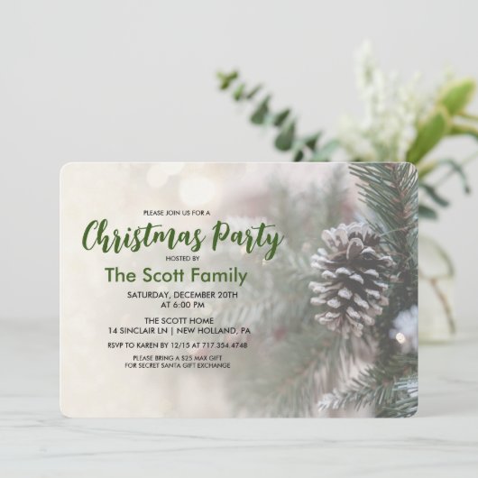 Noël Fête Pine Cone Invitation (Debout devant)