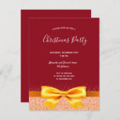 Noël fête rouge or arc invitation (Devant / Derrière)