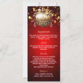 Noël fête rouge or baule dîner carte menu (Devant)