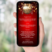 Noël fête rouge or baule dîner carte menu