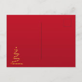 Noël fête rouge or moderne arbre invitation (Dos)