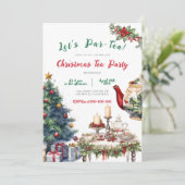 Noël Fête Tea Party Anniversaire Invitation (Debout devant)