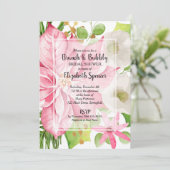 Noël Fêtes Brunch et Bubbly Floral Invitation (Debout devant)