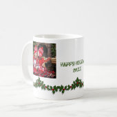 Noël Fêtes Customisé Photo Café Mug (Devant gauche)