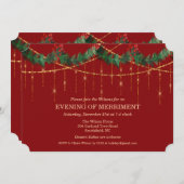 Noël Fêtes Garland Parties scintillant Invitation (Devant / Derrière)