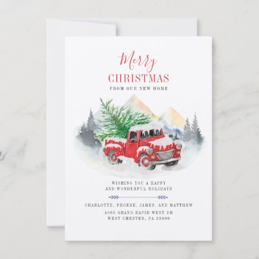 Noël Fêtes Moving Rustic Faire-part (Devant)