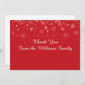 Noël Fêtes Snowflakes Script Carte de remerciement (Devant / Derrière)