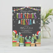 Noël Fiesta Cactus Fête Invitation (Debout devant)