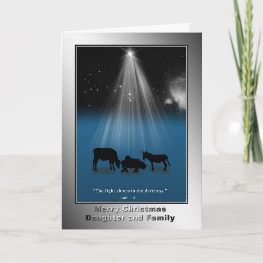 Noël, Fille et famille, Religieux, Carte (Devant)