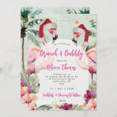 Noël flamingo brunch invitation à la douche nuptia (Devant / Derrière)