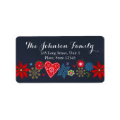 Noël | Fleurs et flocons de neige | ÉTIQUETTE DE A (Devant)