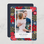 Noël | Fleurs et neige | CARTE PHOTO (Devant / Derrière)