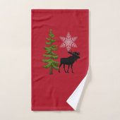 Noël flocon de neige arbre de pin élan Style Caban (Serviette à main)