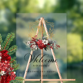 Noël Floral Crest Monogramme Mariage Bienvenue