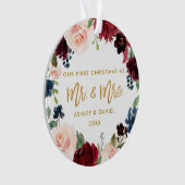 Noël floral d'aquarelle de manuscrit d'or premier (devant)