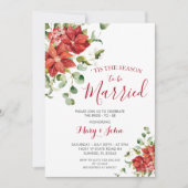 Noël Floral Hiver Mariage Invitation (Devant)