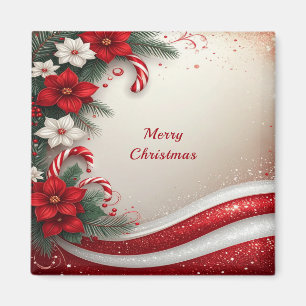 Noël Floral Sucres de canne Magnet de vacances