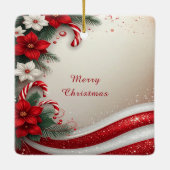 Noël Floral Sucres de canne Ornement de vacances (Dos)