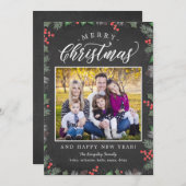 Noël Foliage ÉDITABLE ARRIÈRE - PLAN Carte de vaca (Devant / Derrière)