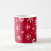 Noël Folk Snowflakes Mug café rouge (Centre)