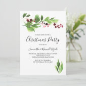 Noël Fonction Invitation Red Berries & Greenery (Debout devant)