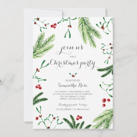 Noël Fonction Invitation - Verdure (Devant)