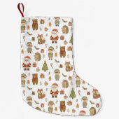 Noël Forêt Bois Main Dessinée - Chaussette de Noël (Devant)