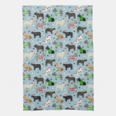 Noël Français Bulldog serviette de cuisine (Vertical)