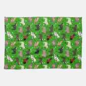 Noël Français Bulldog serviette de cuisine (Horizontal)