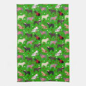 Noël Français Bulldog serviette de cuisine (Vertical)