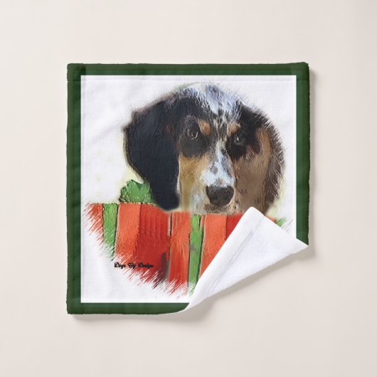 Noël français Setter (Gant de toilette)