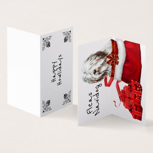 Noël Français Sheepdog Père Noël sac do-it-yoursel (Inside and Outside)