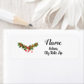 "NOËL "GARLANDE" ÉTIQUETTE DE ADRESSE DE NOËL (En situation)