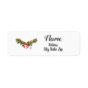 "NOËL "GARLANDE" ÉTIQUETTE DE ADRESSE DE NOËL