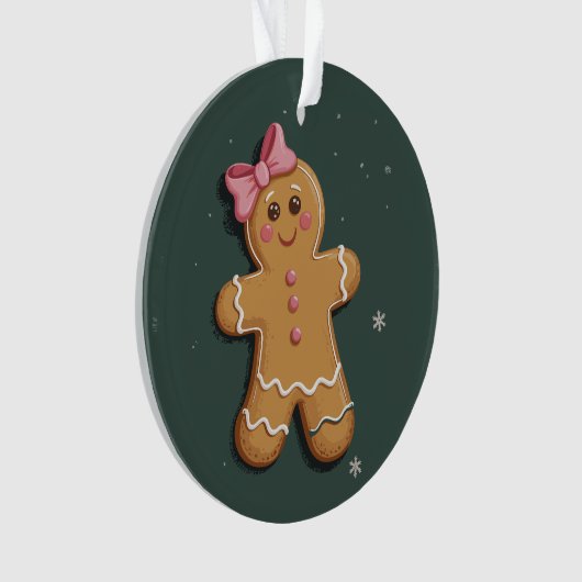 Noël Gingerbread Girl Pink Bow Coquette (devant)