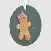 Noël Gingerbread Girl Pink Bow Coquette (devant)