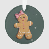 Noël Gingerbread Girl Pink Bow Coquette (devant)