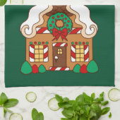 Noël Gingerpain Maison Serviette de cuisine (Plié)