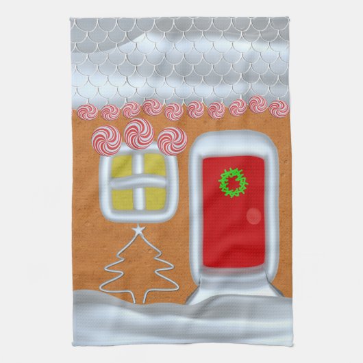 Noël Gingerpain Maison Serviette de cuisine (Vertical)