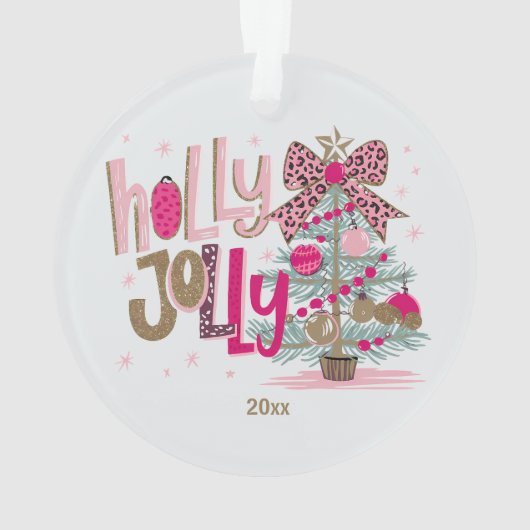 Noël glamour rose et or imprimé léopard (dos)