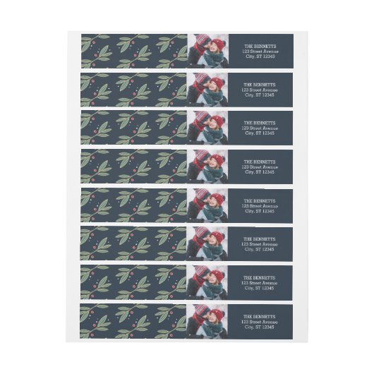 Noël Glow Wraparound Étiquette de adresse de vacan (Feuille)