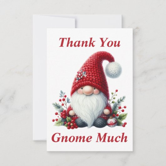 Noël Gnome Carte de remerciements (Devant)