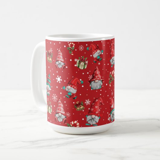 Noël Gnome Motif 15 oz Mug classique (Devant gauche)