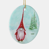 Noël Gnome Ornement céramique personnalisé (Droite)