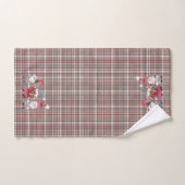 Noël Gnome Rouge Grey Plaid Amour Joie Paix (Serviette à main)