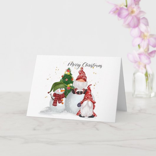 Noël Gnomes Carte de Noël (Orchidée)