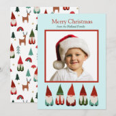 Noël Gnomes Carte photo de vacances (Devant / Derrière)