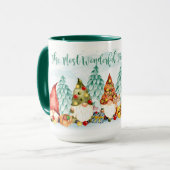 Noël - Gnomes et cadeaux 2 Tone Café Mug (Devant gauche)