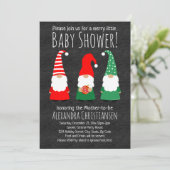 Noël Gnomes mignonne Baby shower Invitation (Debout devant)